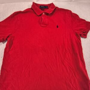 Polo Ralph Lauren Classic Fit Casual Collared Polo Shirt Mens Size Large L Red